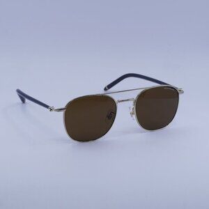Montblanc MB0271S 004 Sunglasses Gold Square Frame, Nicotine Lenses